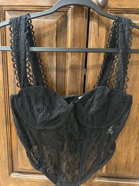 ILLA ILLA Black Lace Corset Bustier